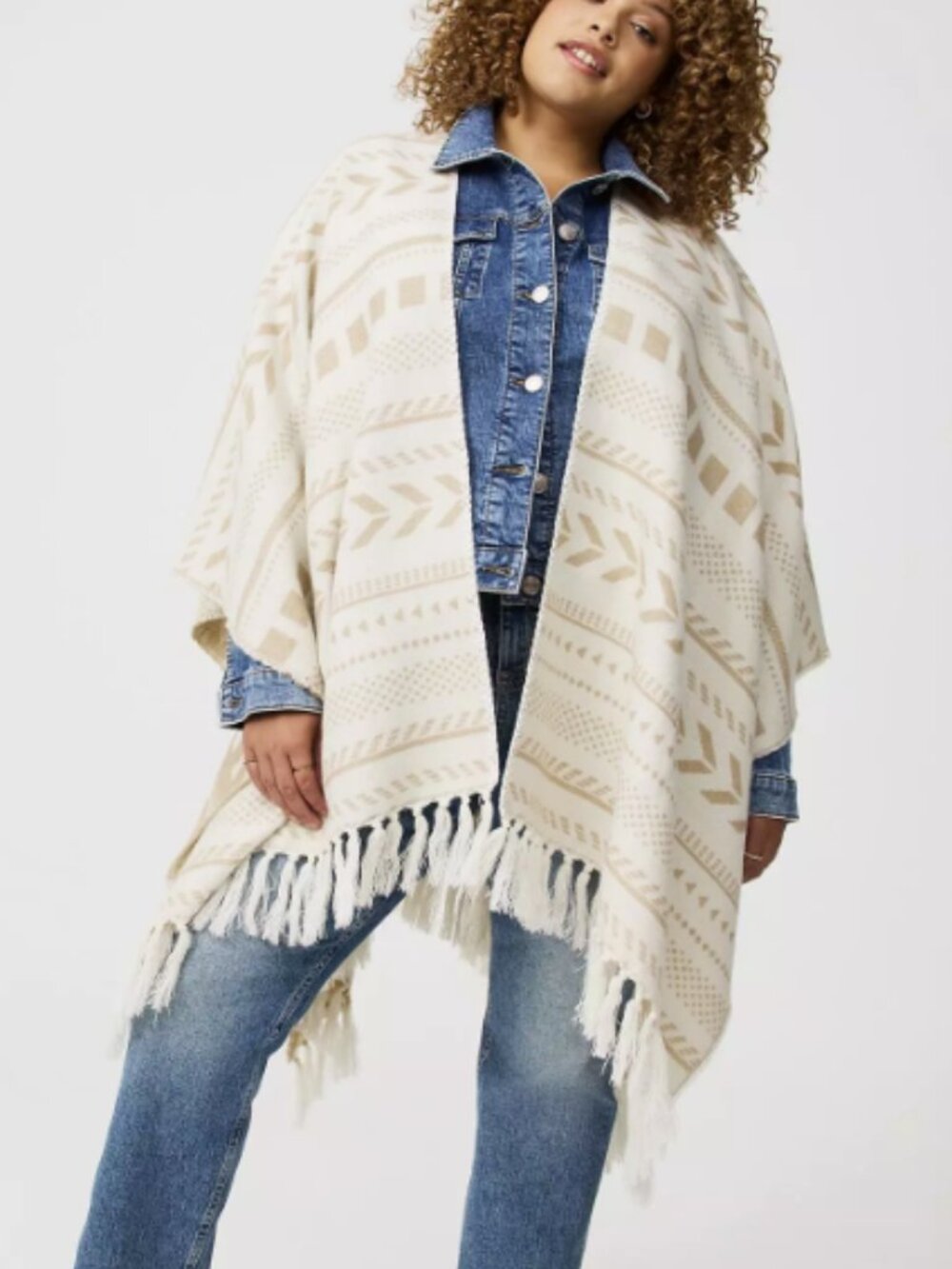 Torrid NWT Reversible Poncho Western Fringe Ruana One Size